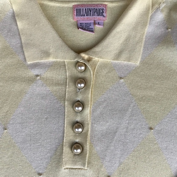 Vintage Hillary Paige sweater. Yellow and white - Picture 1 of 4